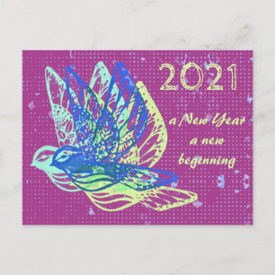 Cartão Postal Cartão-postal do Feliz ano novo de Paz e Doves