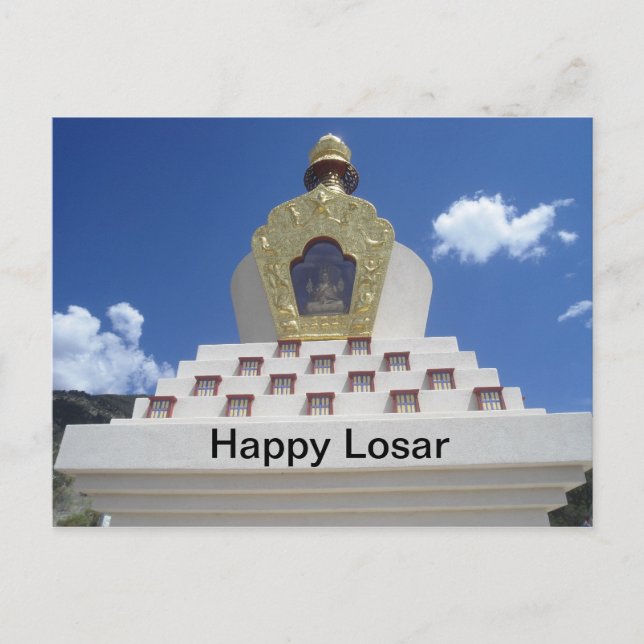 Cartão Postal Cartão-postal do feliz Losar Stupa (Frente)