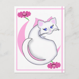 Cartão Postal Cartão-postal do Gatinho Bianca Toon Tickled Pink