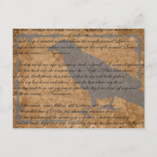 Cartão Postal Cartão-postal do Gótico Poe Raven