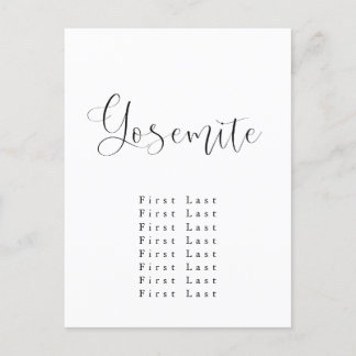 Cartão Postal Cartão-postal do gráfico de assentos Yosemite