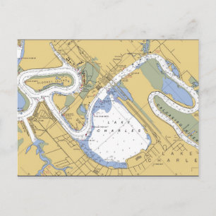 Cartão Postal Cartão-postal do gráfico do Lago Charles, Louisian