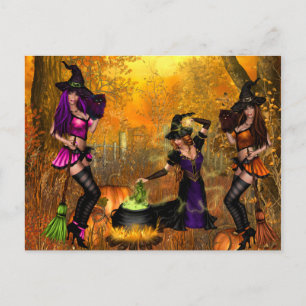 Cartão Postal Cartão-postal do Halloween com Bruxas