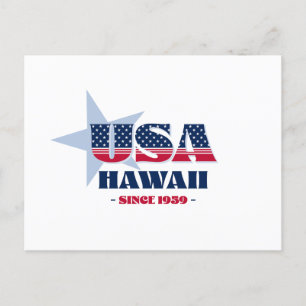 Cartão Postal Cartão-postal do Havaí em Vermelho, Branco e Azul