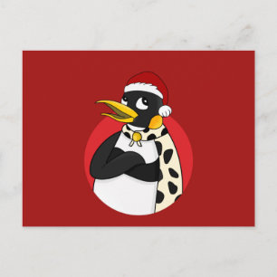 Cartão Postal Cartão-postal do Imperador Pinguim de Natal sorrid