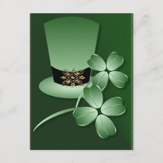Cartão Postal Cartão-postal do Irish Hat e do Shamrocks