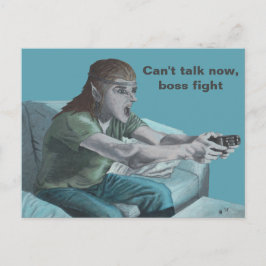 Cartão Postal Cartão-postal do jogador de vídeo Elf Fight Fantas