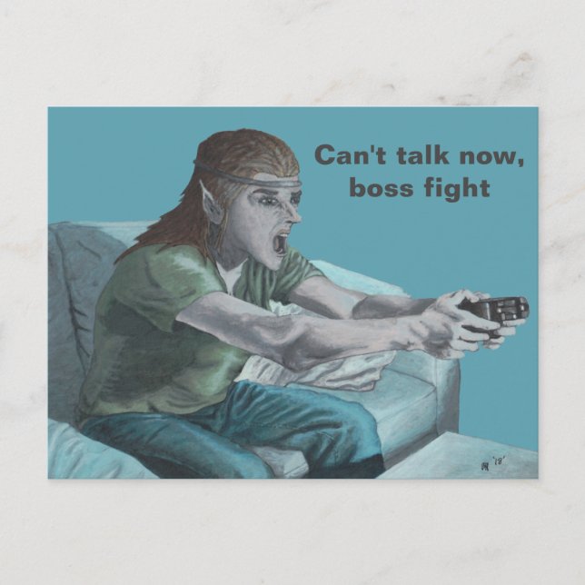 Cartão Postal Cartão-postal do jogador de vídeo Elf Fight Fantas (Frente)