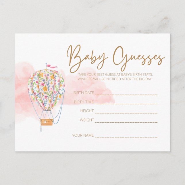 Cartão Postal Cartão-postal do jogo de adivinhação do Chá de fra (Frente)