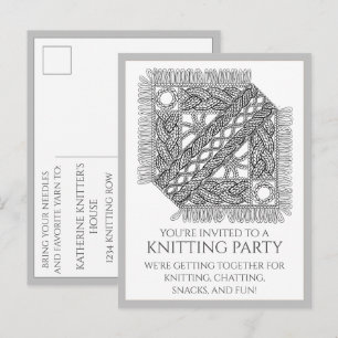 Cartão Postal Cartão-postal do KNIT CABLE para cinzas + Texto