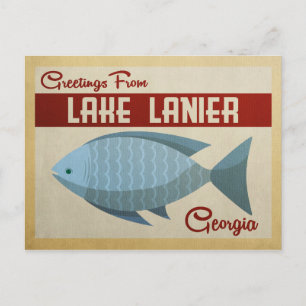 Cartão Postal Cartão-postal do Lago Lanier Georgia Blue Fish Vin