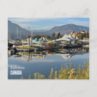 Cartão-postal do Lago Okanagan em Kelowna, Canadá