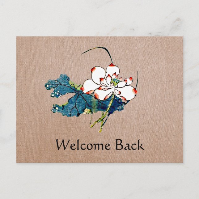 Cartão Postal Cartão-postal do Lembrete do Terapêutico com Lotus (Frente)