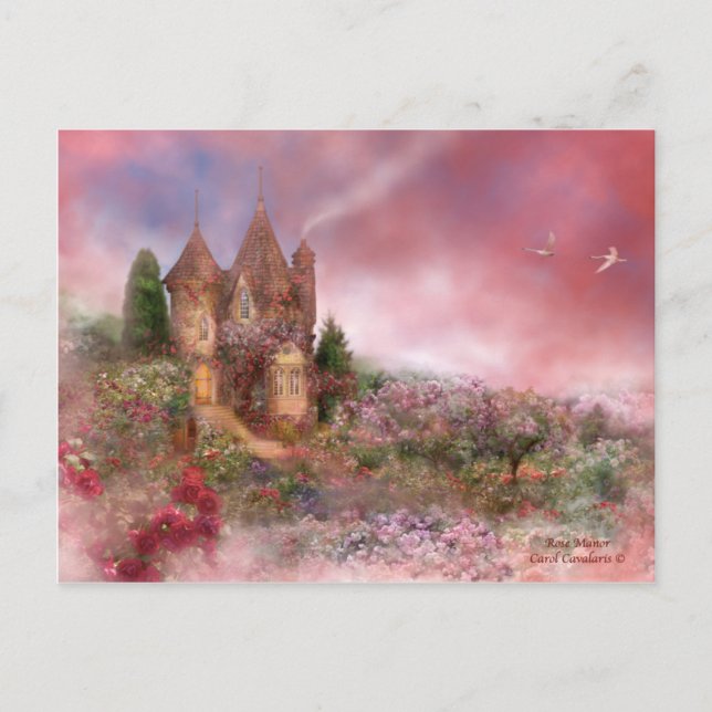 Cartão Postal Cartão-postal do Manor rosa (Frente)