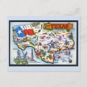 Cartão Postal Cartão-postal do mapa do estado do Texas