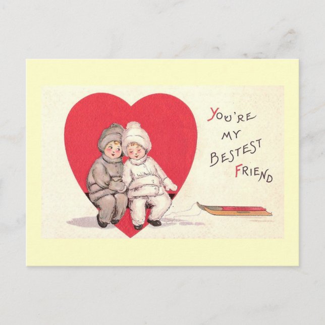 Cartão Postal Cartão-postal do melhor amigo Valetine (Frente)