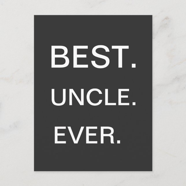 Cartão Postal Cartão-postal do melhor tio nunca (Frente)