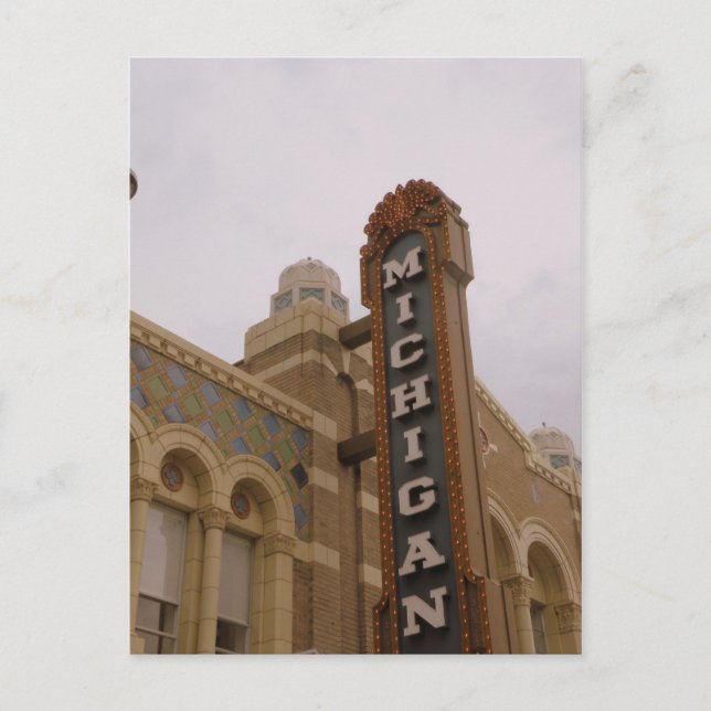 Cartão Postal Cartão-postal do Michigan Theater (Frente)