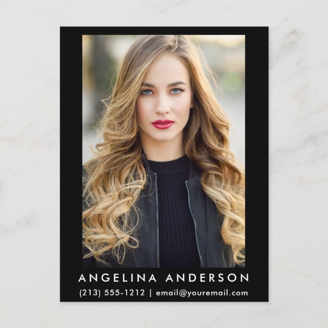 Cartão Postal Cartão-postal do modelo de ator - preto (Frente)