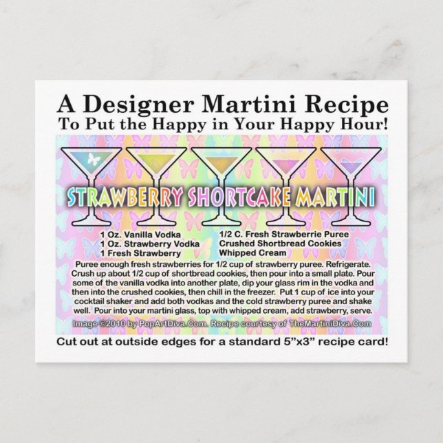 Cartão Postal Cartão-postal do Morango Amortecedor Martini (Frente)