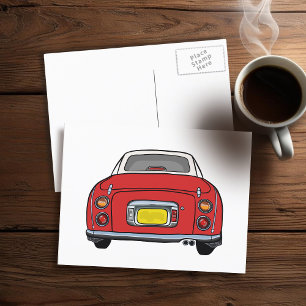 Cartão Postal Cartão-postal do Motor Figaro Vermelho Cinzento
