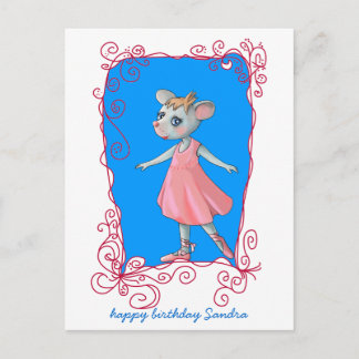 Cartão Postal Cartão-postal do mouse Balé rosa