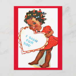 Cartão Postal Cartão-postal do Namorados Cute Afro-Americano Vin