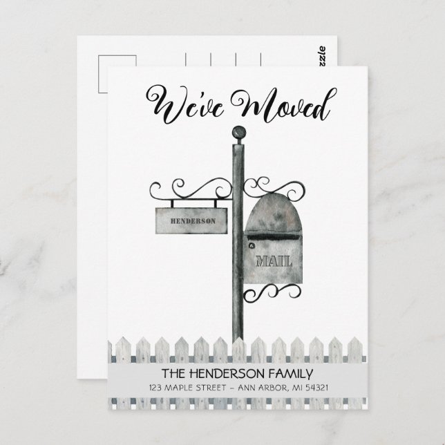 Cartão Postal Cartão-postal do novo anúncio de movimentação de c (Frente/Verso)