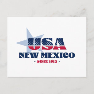 Cartão Postal Cartão-postal do Novo México em Vermelho, Branco e
