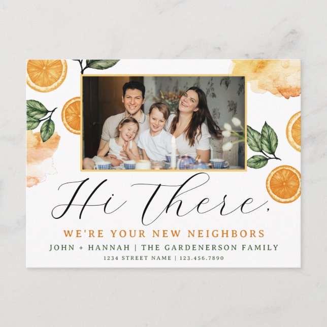 Cartão Postal Cartão-postal do Novo Vizinho Citrus Watercolor (Frente)