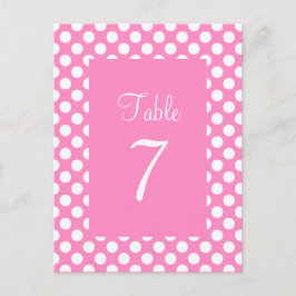 Cartão Postal Cartão-postal do Número da Tabela de Bolinhas Rosa