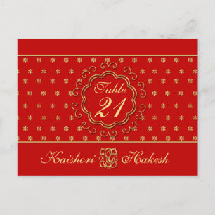 Cartão Postal Cartão-postal do Número da Tabela de Casamento Ins