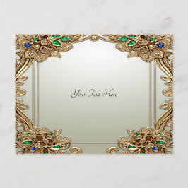 Cartão Postal Cartão-postal do Ornamentado Dourado Elegante