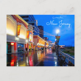Cartão Postal Cartão-postal do passeio úmido de Atlantic City em