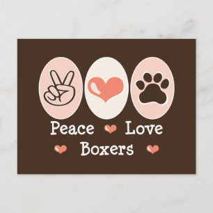 Cartão Postal Cartão-postal do Peace Love Boxers