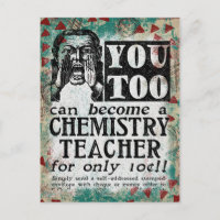 Cartão-postal do professor de química - Retrô da F