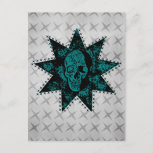 Cartão Postal Cartão-postal do Punk Skull (Teal)