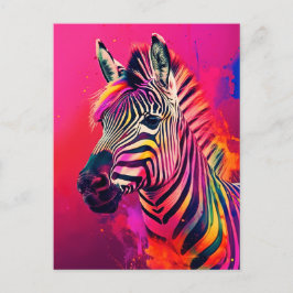 Cartão Postal Cartão-postal do Rainbow Zebra Splashy