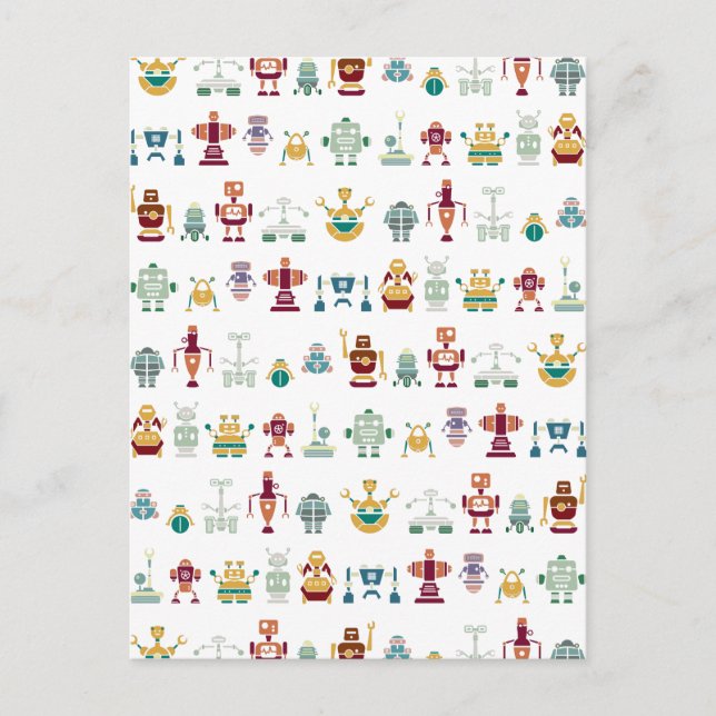 Cartão Postal Cartão-postal do robô retrô (Frente)