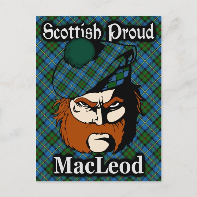 Cartão Postal Cartão-postal do Scottish Clan MacLeod Tartan (Frente)