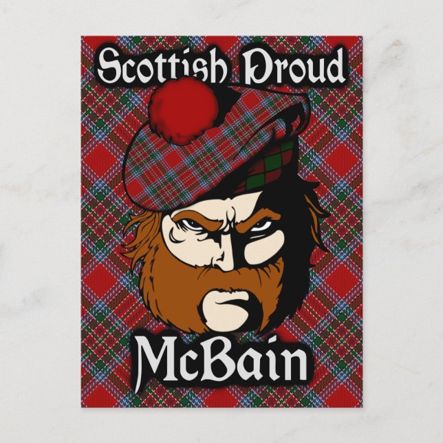 Cartão Postal Cartão-postal do Scottish Clan McBain MacBain Tart (Frente)