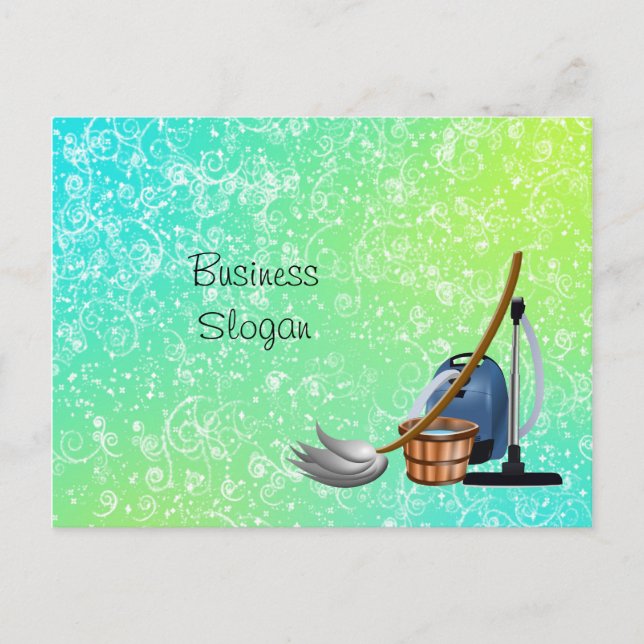 Cartão Postal Cartão-postal do Serviço Maid de Limpeza (Frente)
