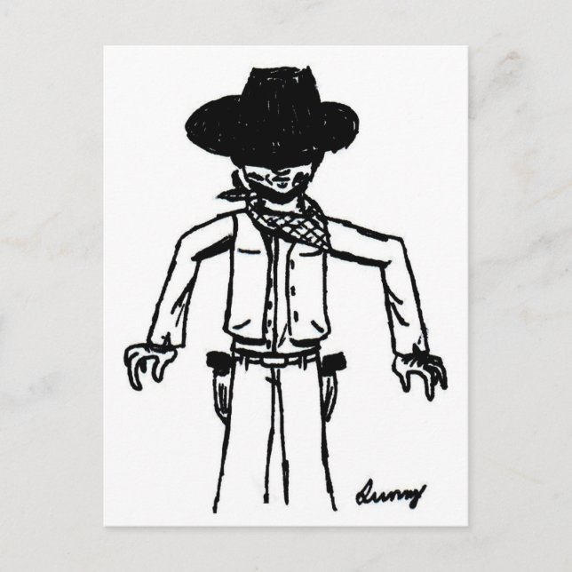 Cartão Postal Cartão-postal do Sketch Cowboy (Frente)