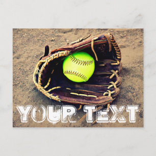 Cartão Postal Cartão-postal do Softball de Ajuste de Texto Pers