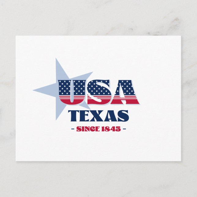 Cartão Postal Cartão-postal do Texas em vermelho, branco e azul (Frente)