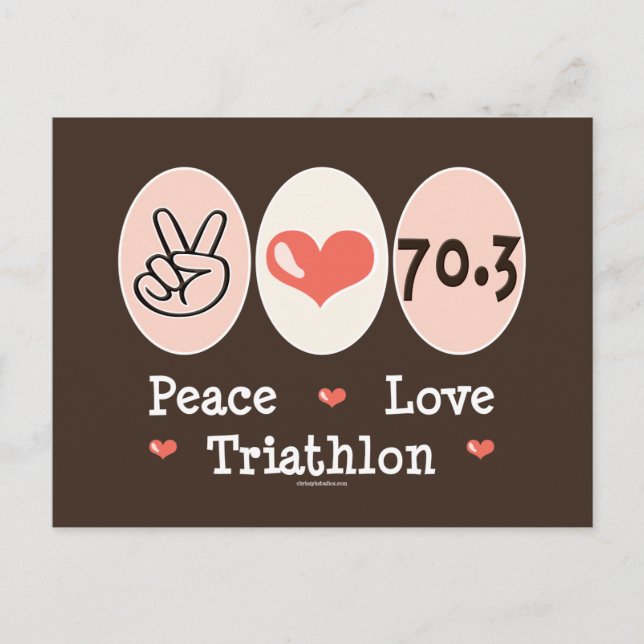 Cartão Postal Cartão-postal do Triathlon Peace Love (Frente)
