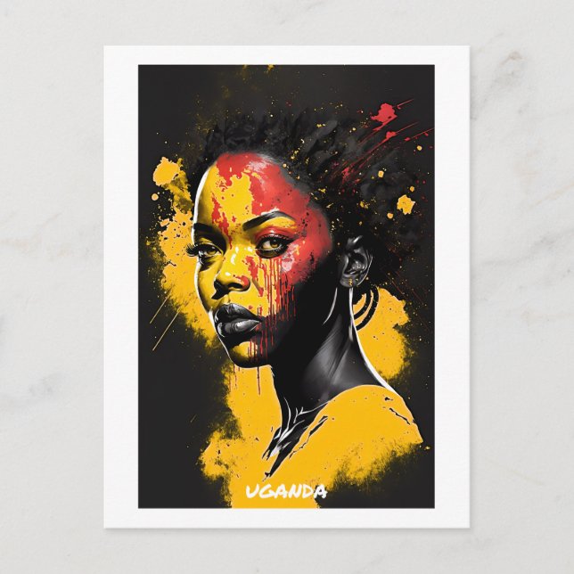 Cartão Postal Cartão-postal do Uganda - Coleção Mundial de Mulhe (Frente)