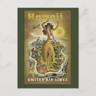 Cartão Postal Cartão-postal do Viagem Havaiano Vintage