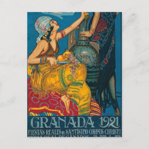 Cartão Postal Cartão-postal do Vintage Granada Festival 1921