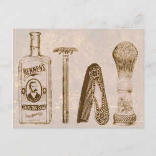 Cartão Postal Cartão-postal do Vintage Men's Saving Kit Razor